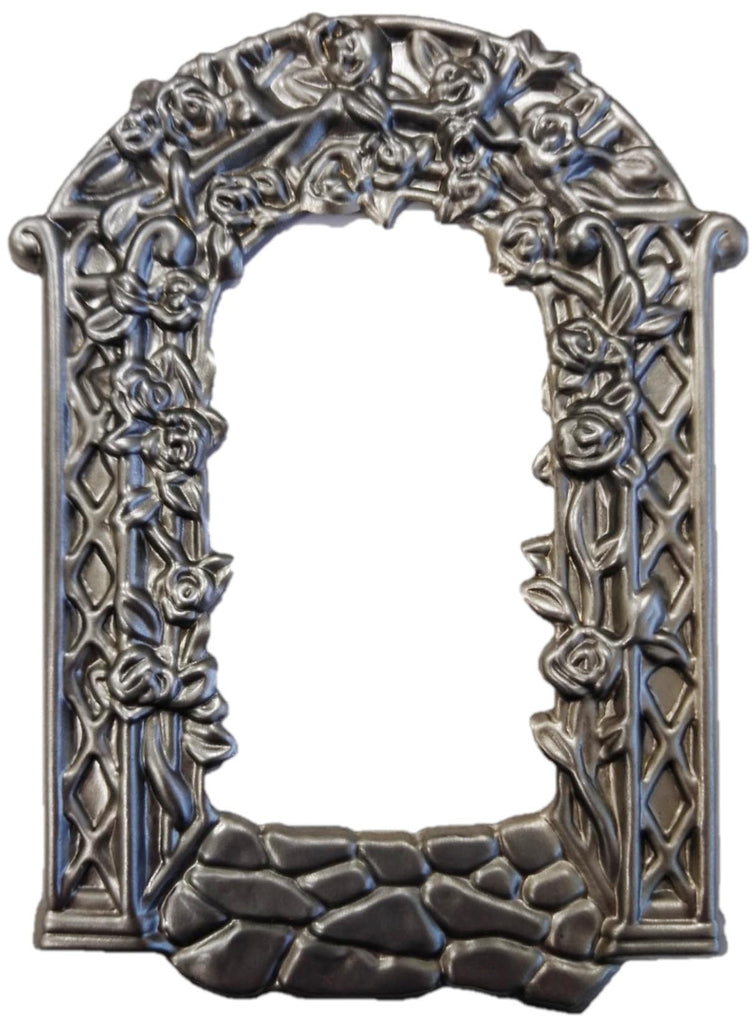 Metal Stamping Pressed Stamped Steel Flowering Garden Wedding Arch Gate Entrance Arbor Trellis .020" Thickness M46  approx. size 3 1/2"w x 4 3/4"h.