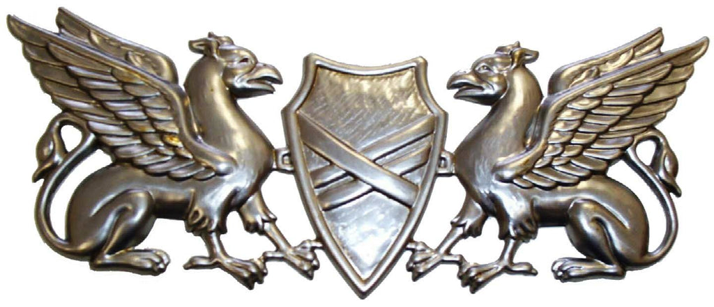 Metal Stamping Pressed Stamped Steel Gryphons Griffins Shield Double .020" Thickness M51  approx. size 8 5/16"w x 3"h