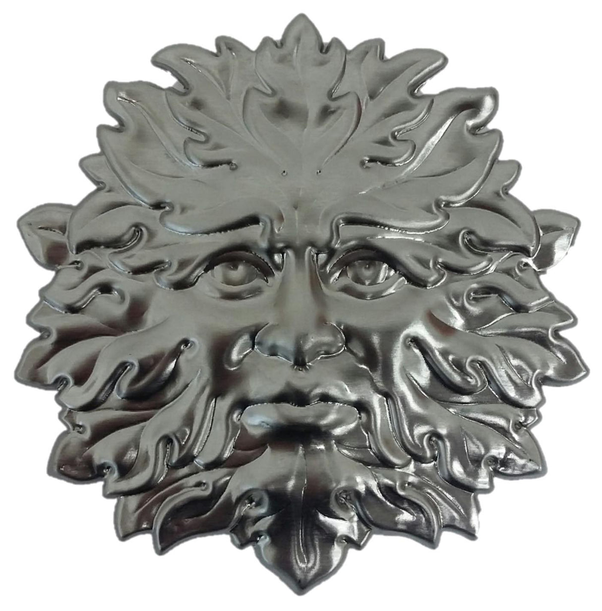 Metal Stamping Pressed Stamped Steel Green Man .020" Thickness M67 approx. size 4 5/8" diameter
