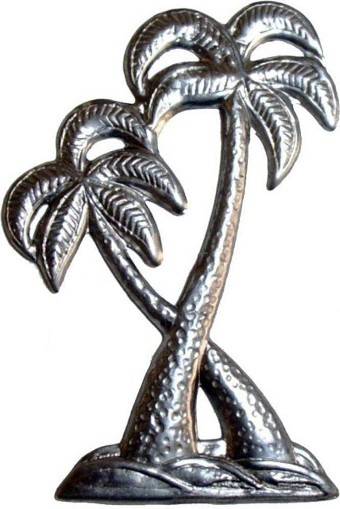 Metal Stamping Pressed Stamped Steel Palm Trees Crossed Small .020" Thickness M71  approx. size 1 3/8"w x 1 7/8"h