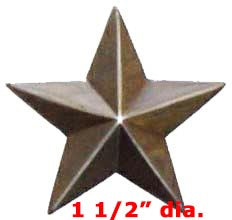 Metal Stamping Pressed Stamped Steel Star 1 1/2" dia. .020" Thickness M81 approx. size 1 1/2" dia. (ideal size for scrapbooking)