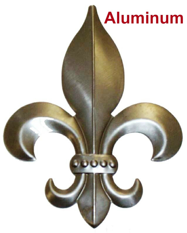 Solid Aluminum Stamping Pressed Stamped Fleur De Lis .020" Thickness M9 approx. size 3 1/16"w x 4"h 