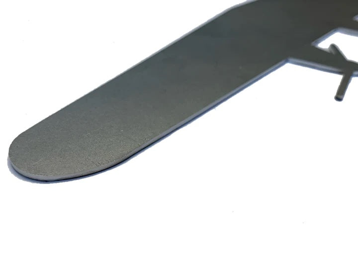 Part of Lancaster Plane Laying Flat. Metal Steel Silhouette Plane Lancaster Heavy Bomber WWII Legend .075" Thickness MC1490 (slightly thicker than a penny) approx. size 10 9/16"w x 15 3/4"h