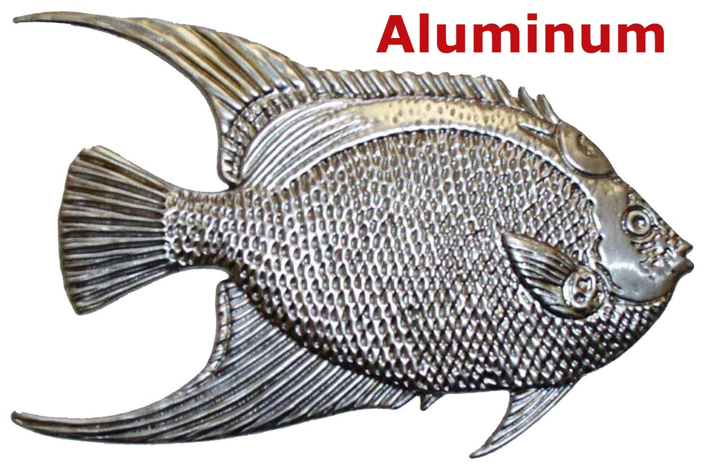 Solid Aluminum Stamping Pressed Stamped Queen Angelfish .020" Thickness SE10 approx. size 4 3/4"w x 3"h.