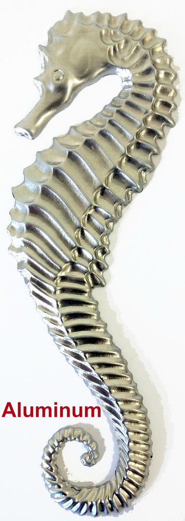 Solid Aluminum Stamping Pressed Stamped Steel Seahorse .020" Thickness SE14 approx. size 1 3/4"w x 5 7/8"h.