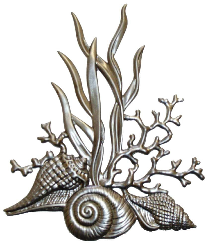 Metal Stamping Pressed Stamped Steel Coral Reef Plant Seaweed .020" Thickness SE18 approx. size 4 1/8"w x 5 1/16"h.