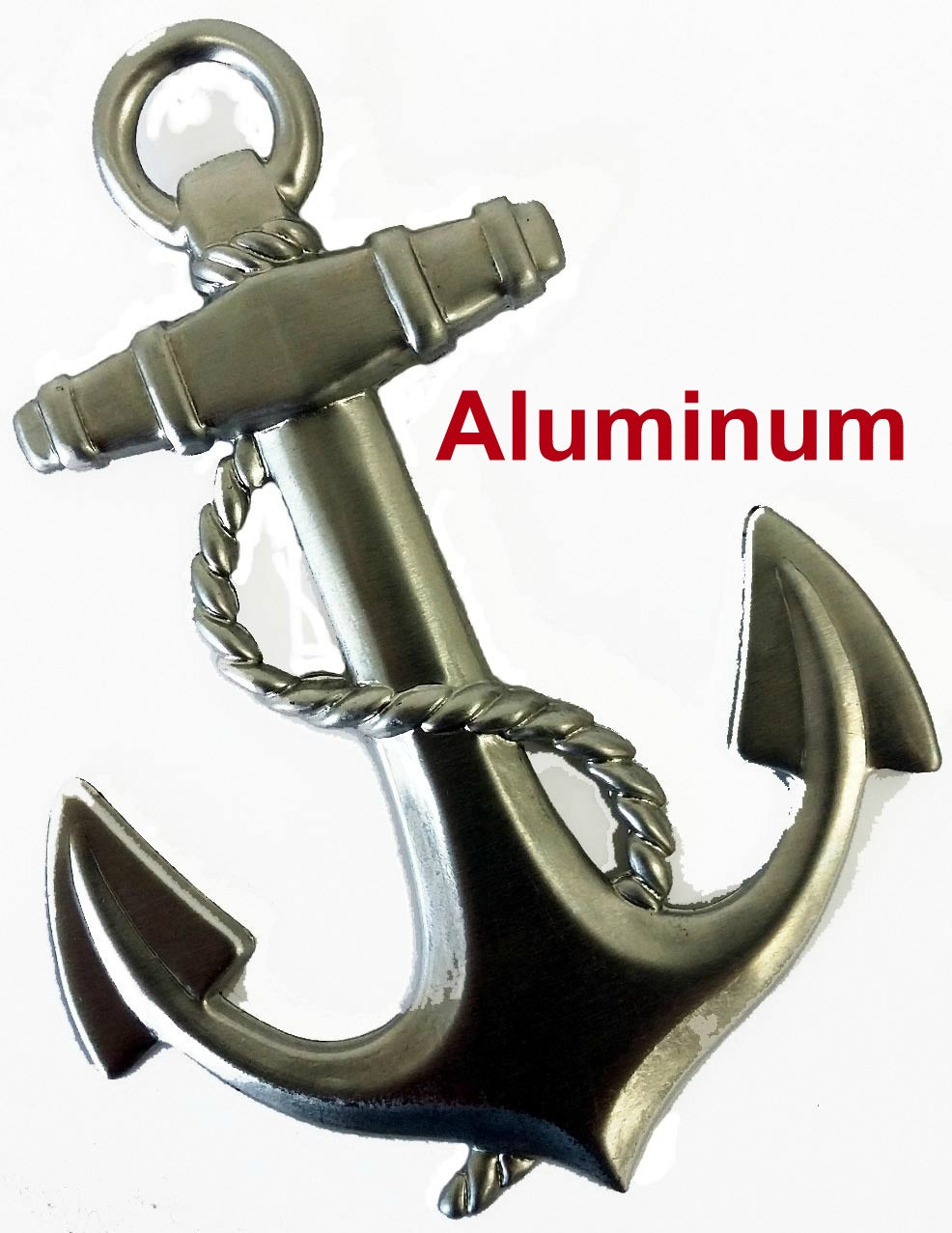 Solid Aluminum Stamping Pressed Stamped Boat Ships Anchor .020" Thickness SE20 approx. size 3 1/2"w x 4 5/16"h.