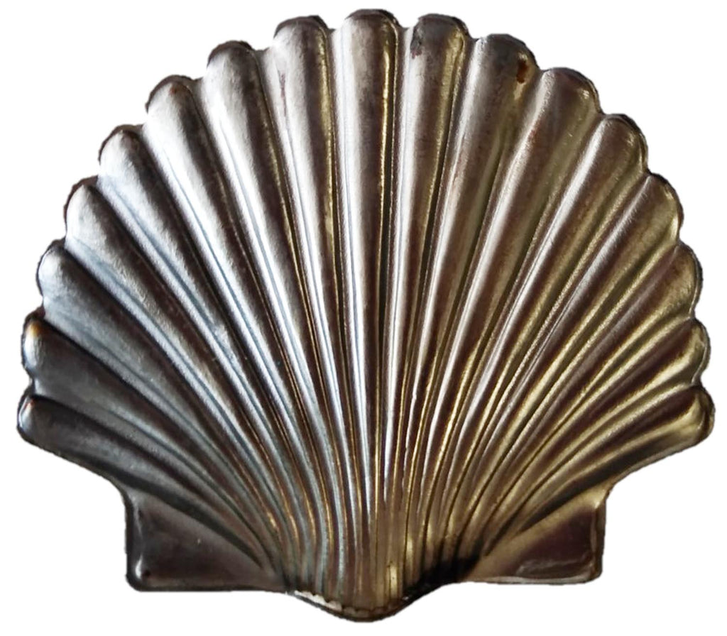 Metal Stamping Pressed Stamped Steel Seashell .020" Thickness SE45  approx. size 1 13/16"w x 1 5/8"h.