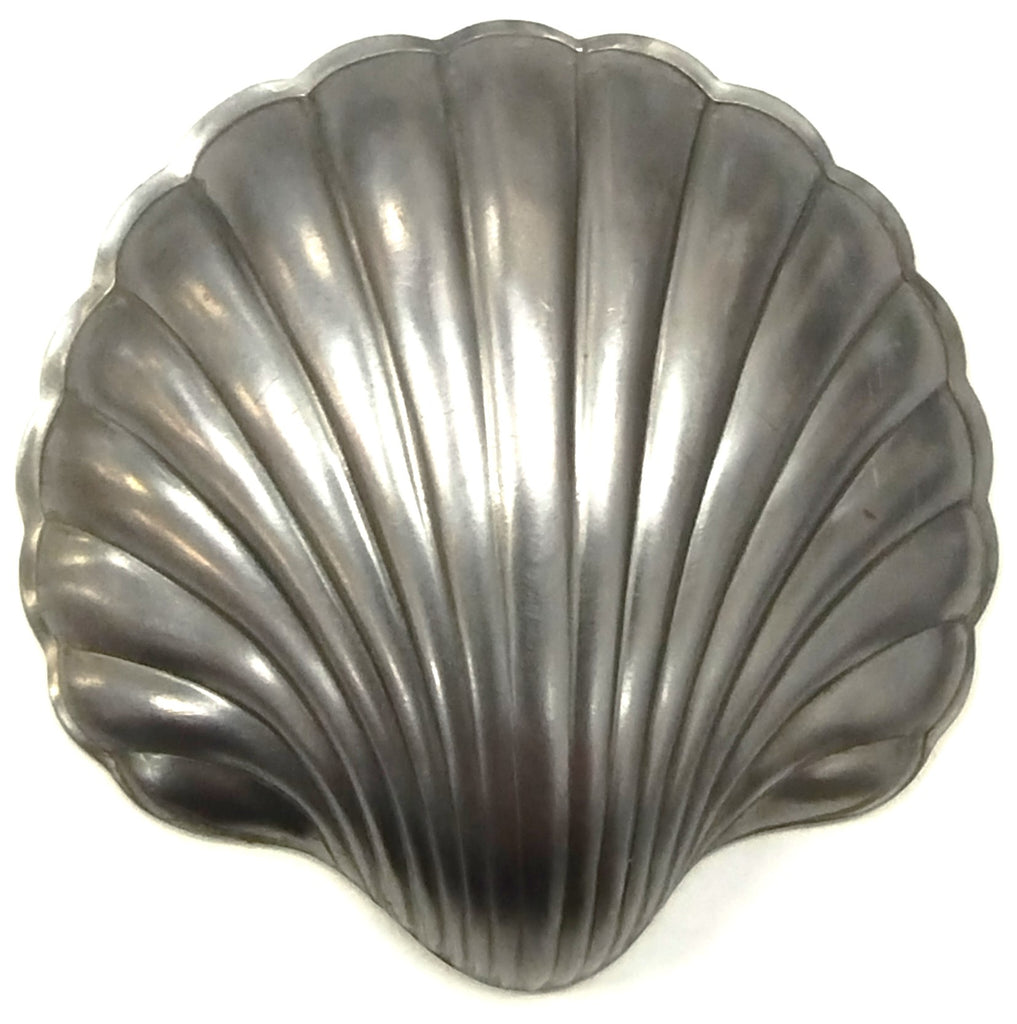 Metal Stamping Pressed Stamped Steel Seashell .020" Thickness SE46  approx. size 2 13/16"w x 2 3/4"h x 11/16" deep