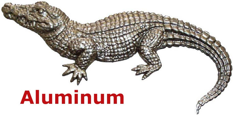 Solid Aluminum Stamping Pressed Stamped Alligator Crocodile .020" Thickness SE4 approx. size 6 1/4"w x 3 1/4"h.