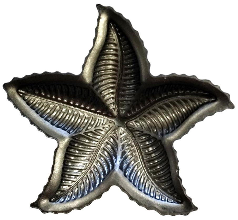 Backside view of Metal Stamping Pressed Stamped Steel Small Starfish .020" Thickness SE7