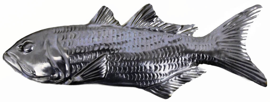 Metal Stamping Pressed Stamped Steel Large Grumpy Fish .020" Thickness SE8 approx. size 7 1/2"w x 2 3/4"h.