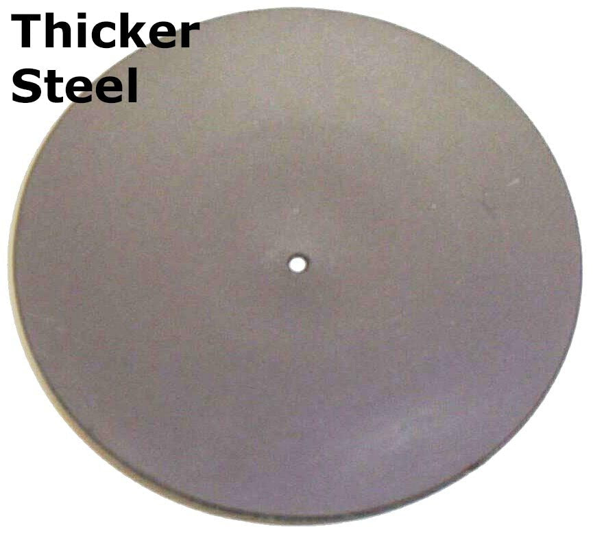 Metal Stamping Pressed Stamped Steel Candle Tray Plate Holder Plain Slight Concave .094" Thickness T43 approx. size 6 1/2" diameter