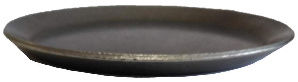 Side View Metal Stamping Pressed Stamped Steel Candle Tray Plate Holder Plain .077" Thickness T51 approx. sizes 3 11/16" inside flat base, sides go up and outward about 7/16" with overall diameter across the top being 4 1/2". Overall height 5/16"