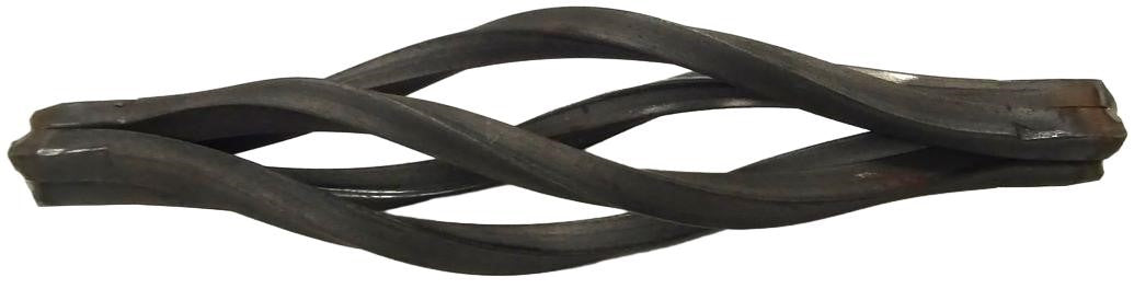 Pre-Made Slender Basket Onion Cage Twisted Metal. Approx. 6 3/4" long x 1 1/2" wide x 1 1/2" high. 4 pieces of 1/4" solid square bars welded together, then twisted one direction, then twisted in opposite direction to form slender basket. Pic3