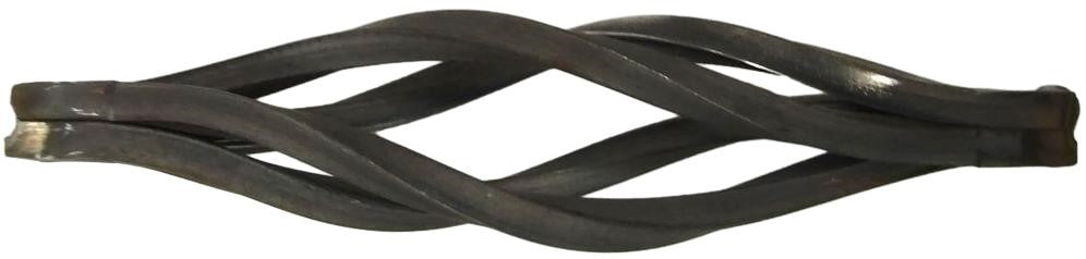 Pre-Made Slender Basket Onion Cage Twisted Metal. Approx. 6 3/4" long x 1 1/2" wide x 1 1/2" high. 4 pieces of 1/4" solid square bars welded together, then twisted one direction, then twisted in opposite direction to form slender basket. Pic1