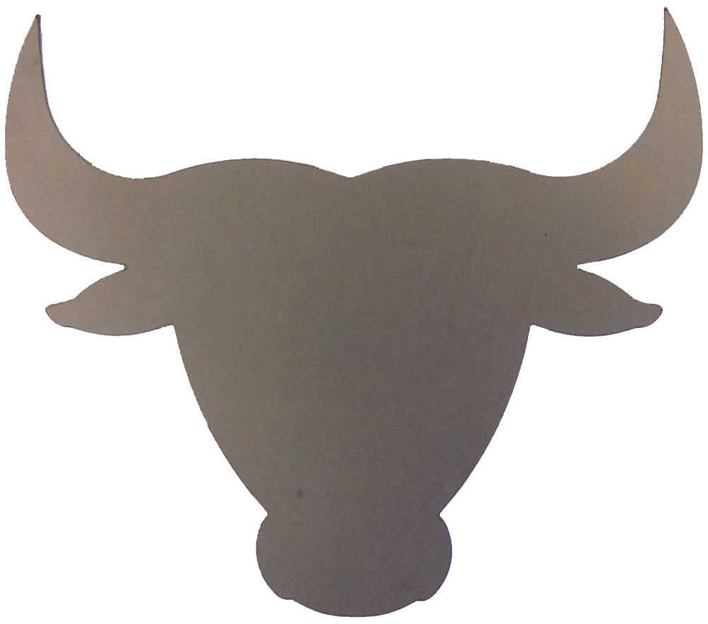 Metal Steel Silhouette Bulls Head Chicago .072" Thickness MC1460 (slightly thicker than a penny) approx. size 6 1/2"w x 5 3/4"h.