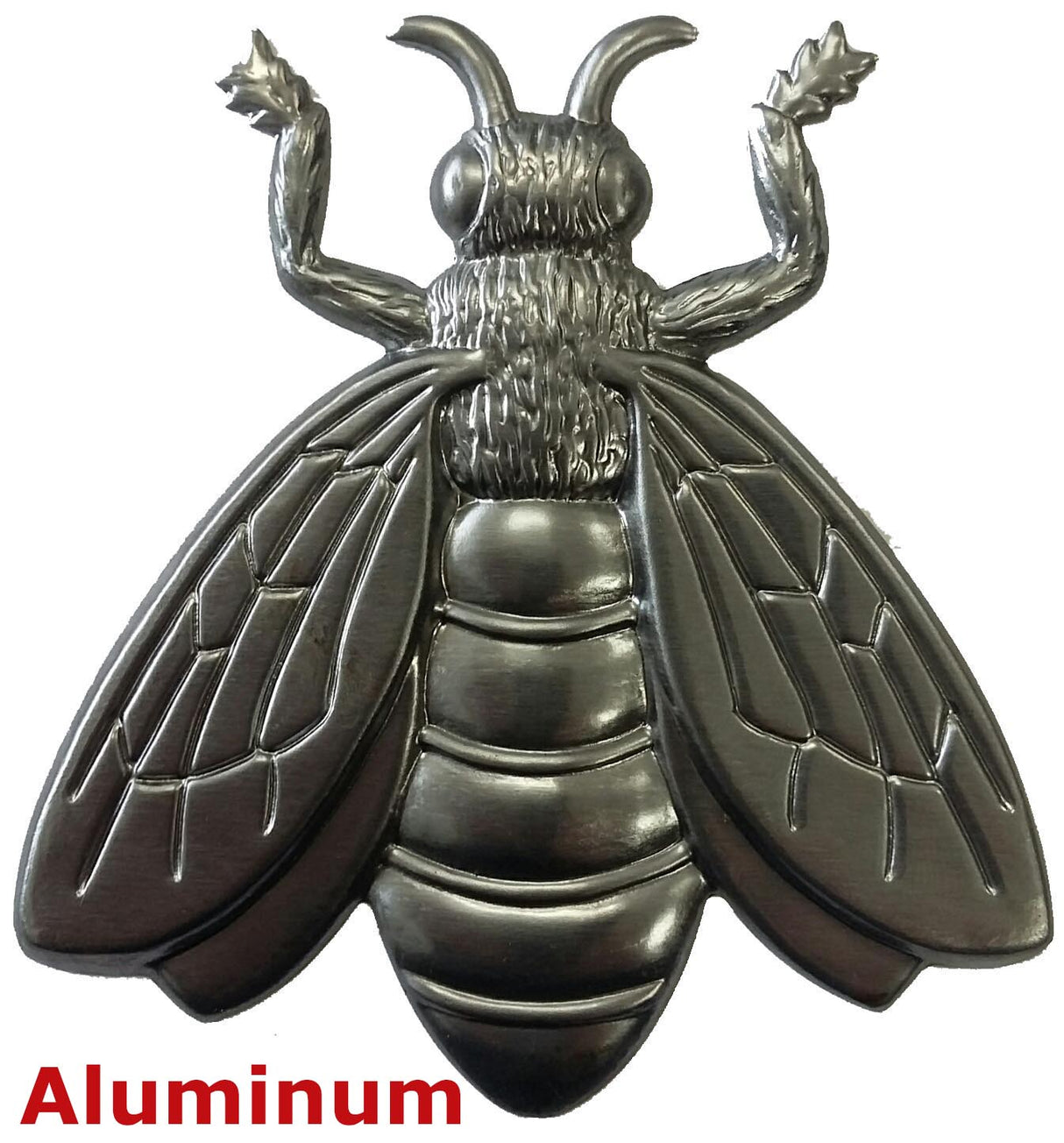 Solid Aluminum Stamping Pressed Stamped Honey Bee Insect .020" Thickness i83 approx. size 3 1/2"w x 3 5/8"h.