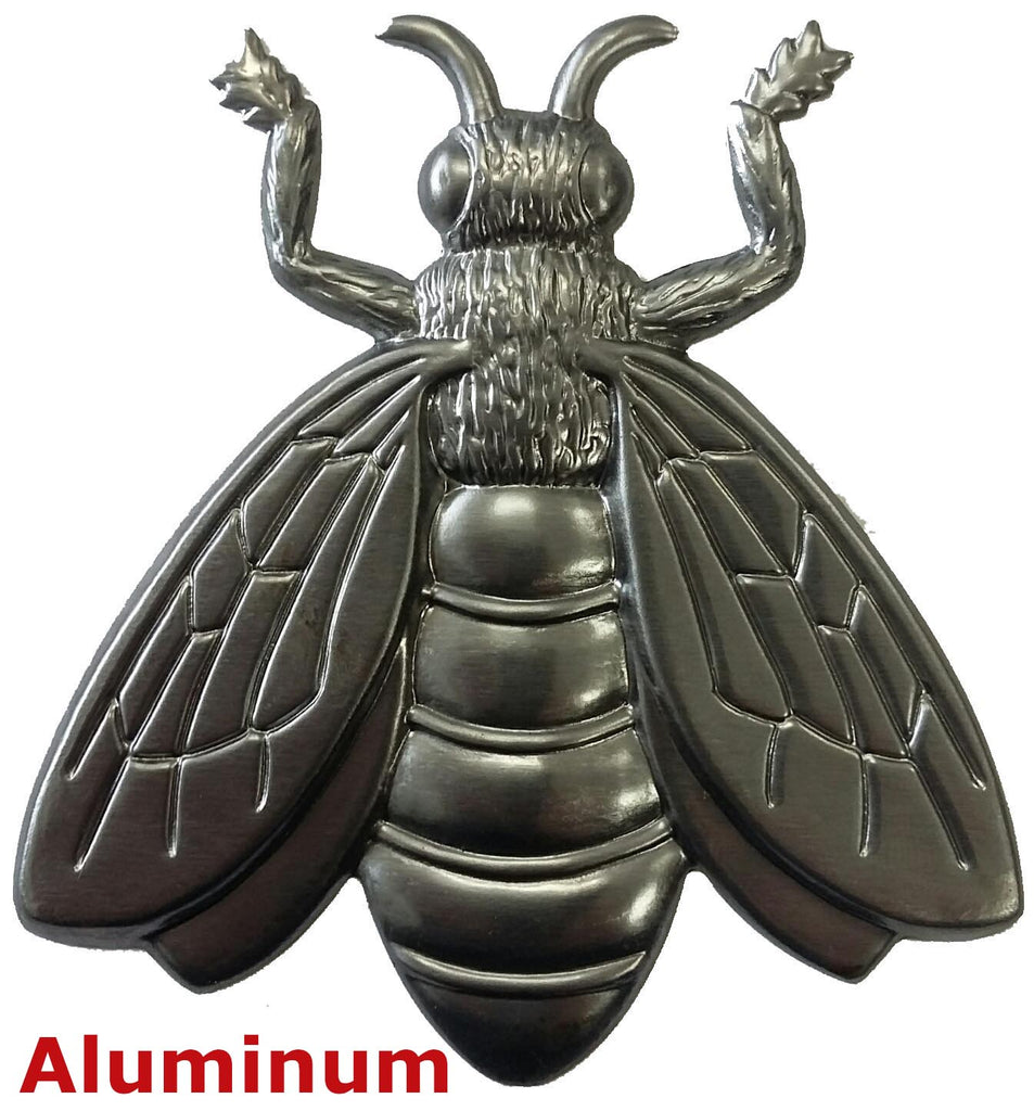 Solid Aluminum Stamping Pressed Stamped Honey Bee Insect .020" Thickness i83  approx. size 3 1/2"w x 3 5/8"h.
