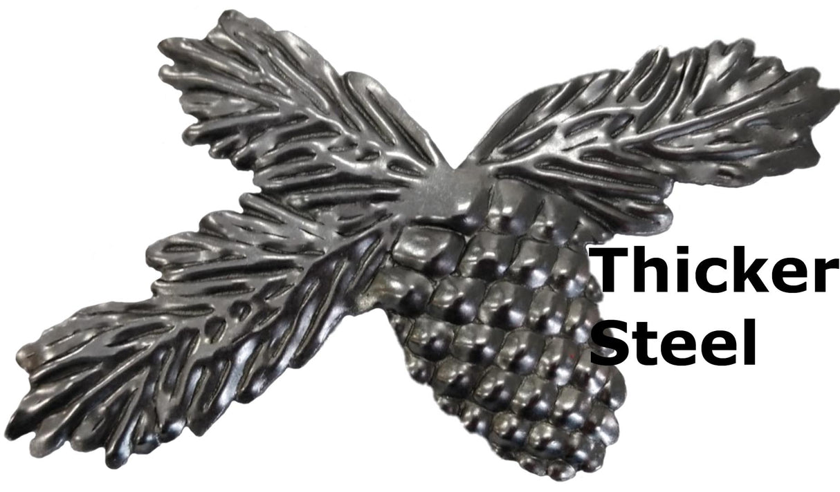 Metal Stamping Pressed Stamped Steel Pine Cone Leaf .032" Thickness M47 approx. size 4 5/8"w x 3 1/8"h