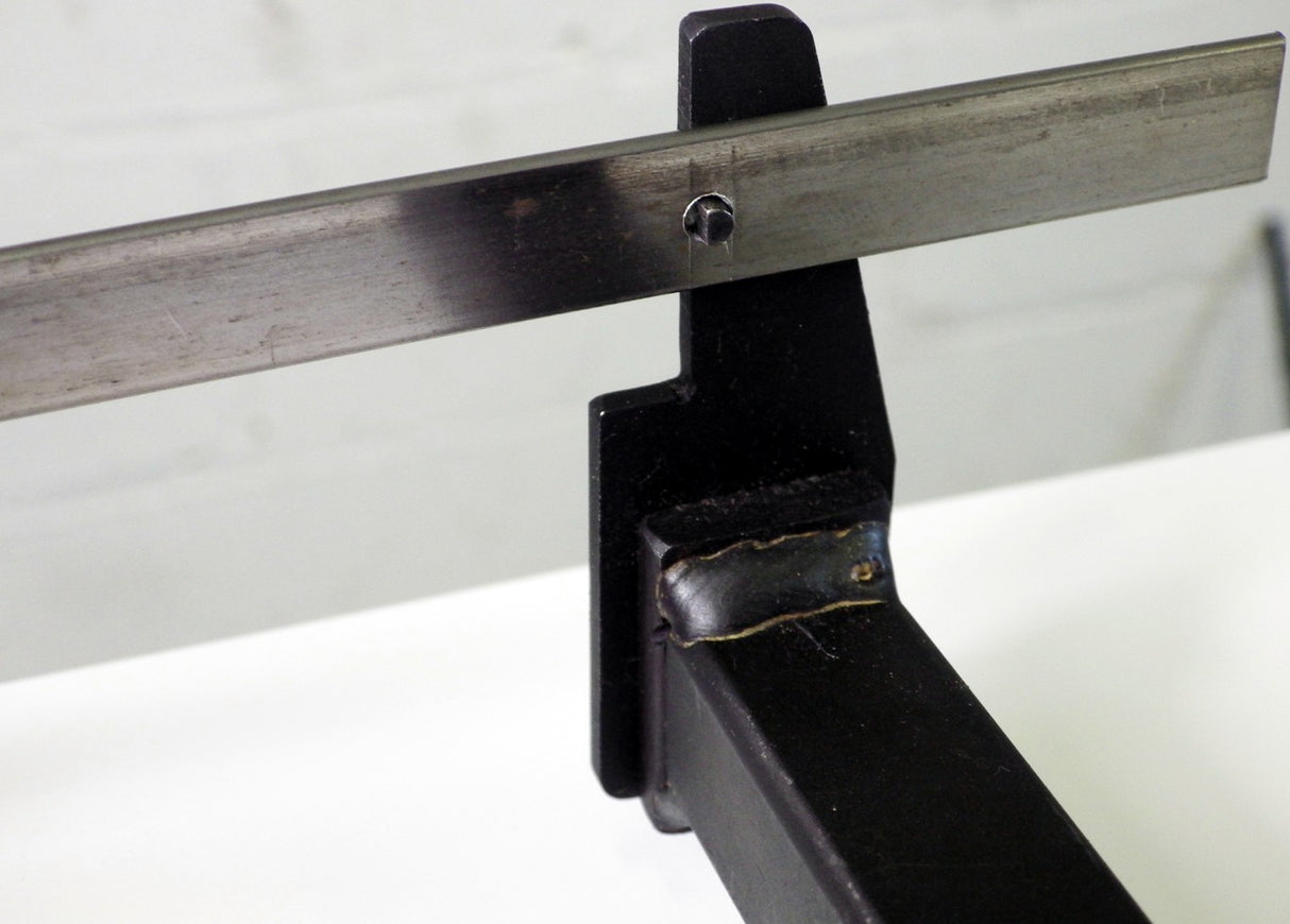 Using the Measuring Device on the Metalcraft Practical Punch Shear tool allows one to punch holes with equal spacing between each hole.