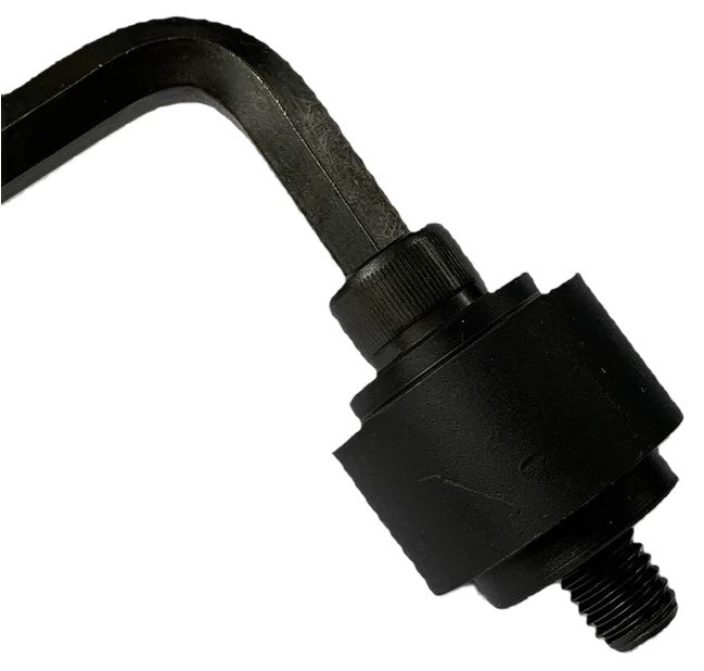 Allen key inserted into bolt that's inside of option 3 On Edge Roller which will then be mounted on Metalcraft XL5+ Power Bender Tool