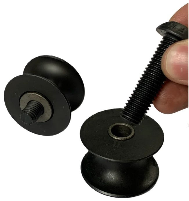 Bolts put in center of rollers which are attached to the Metalcraft XL5+ Power Bender when using Option 4: Tube/Rod Rolling Kit