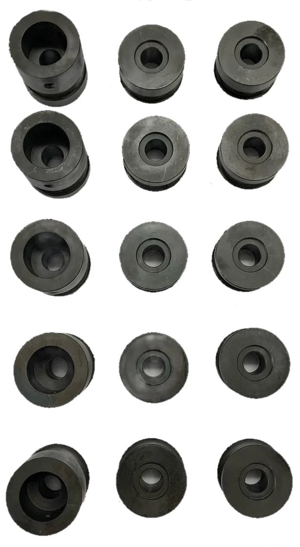 5 sets of rollers which are part of the Metalcraft Option 4: Tube/Rod Rolling Kit. The 5 sizes are: 1/2", 5/8", 3/4",7/8", and 1".
