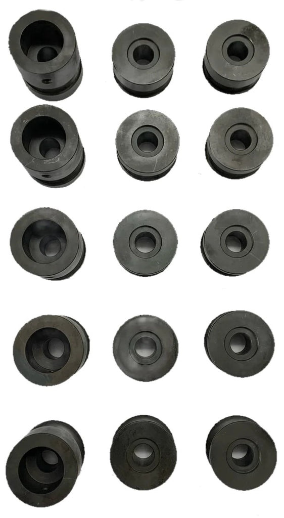 5 sets of rollers which are part of the Metalcraft Option 4: Tube/Rod Rolling Kit.  The 5 sizes are: 1/2", 5/8", 3/4",7/8", and 1".