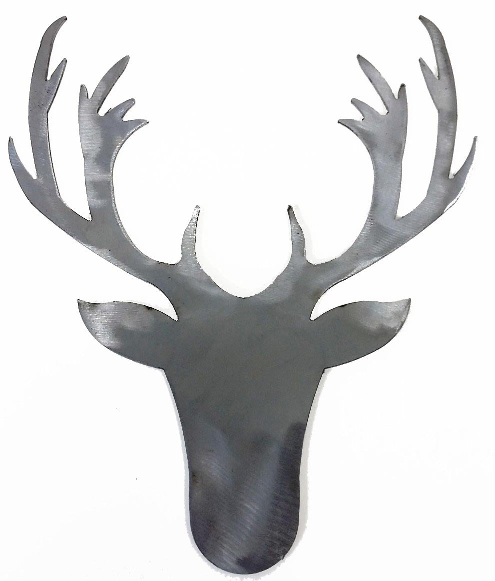 Metal Steel Silhouette Deer Head Buck Stag Rack Antlers .072" Thickness MC1462 (slightly thicker than a penny) approx. size 7 7/16"w x 9 1/8"h.
