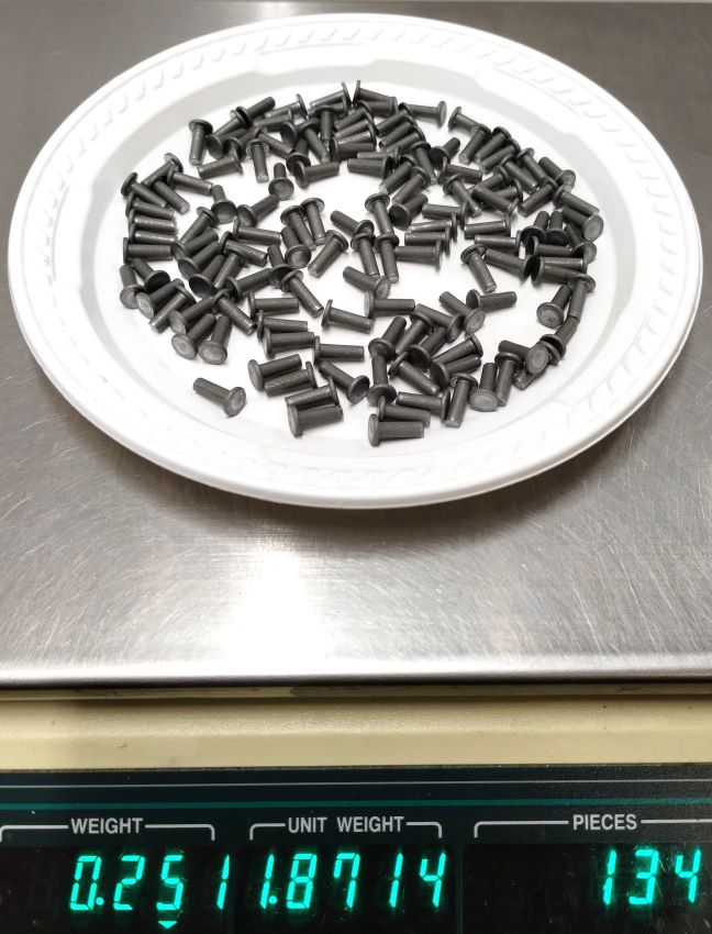 Rivets Solid Mild Steel Flat Head 1/8" dia. x 3/8" long (1/4 lb.)