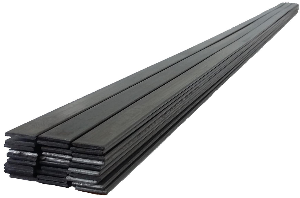 Bright annealed flat metal mild steel strip 3/8" wide x 1/16" thickness x 36" long (3 ft) x 30 pieces per tube