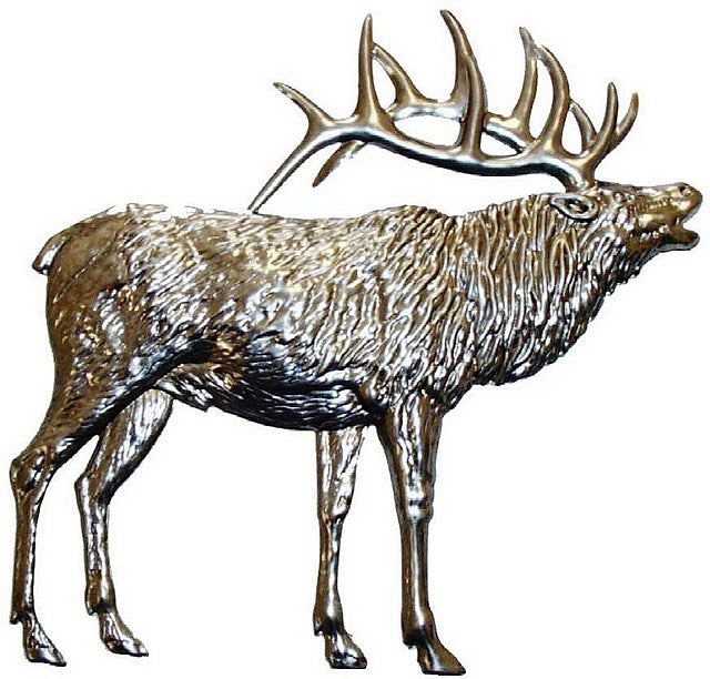 Metal Stamping Pressed Stamped Steel Elk .020" Thickness A12 approx. size 6"w x 5 1/2"h.