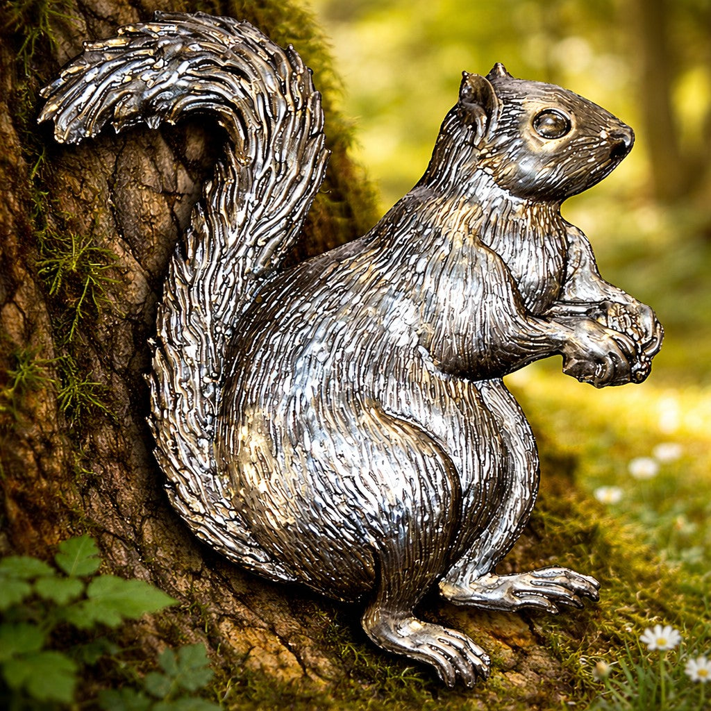 Squirrel metal stamping A19 shown with background
