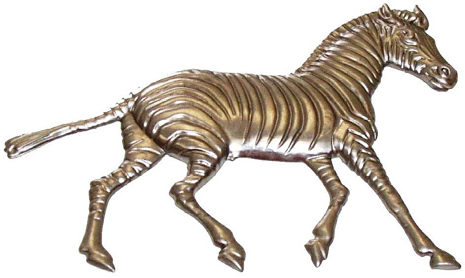 Metal Stamping Pressed Stamped Steel Zebra .020" Thickness A30 approx. size 5 1/2"w x 4"h 