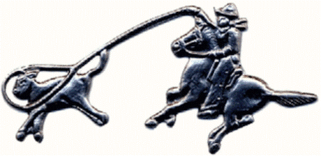Metal Stamping Pressed Stamped Steel Small Rodeo Cowboy Rider .020" Thickness A44 approx. size 2 3/8"w x 1 1/8"h   (ideal size for scrapbooking)