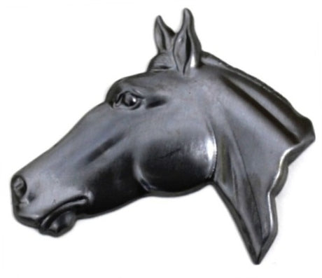 Metal Stamping Pressed Stamped Steel Horse Head Facing Left .020" Thickness A52 approx. size 2 1/4"w x 1 15/16"h.     (ideal size for scrapbooking)