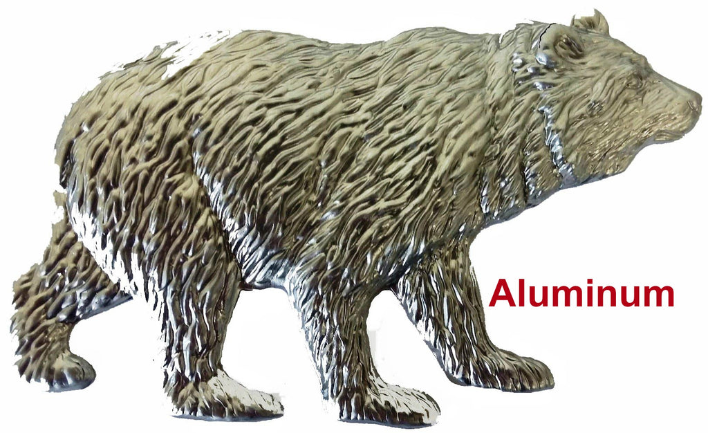 Solid Aluminum Stamping Pressed Stamped Bear Walking .020" Thickness A6 approx. size 5"w x 3"h.
