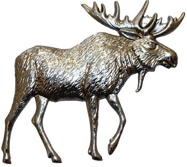Metal Stamping Pressed Stamped Steel Moose .020" Thickness A7 approx. size 4 1/4"w x 4 3/4"h.