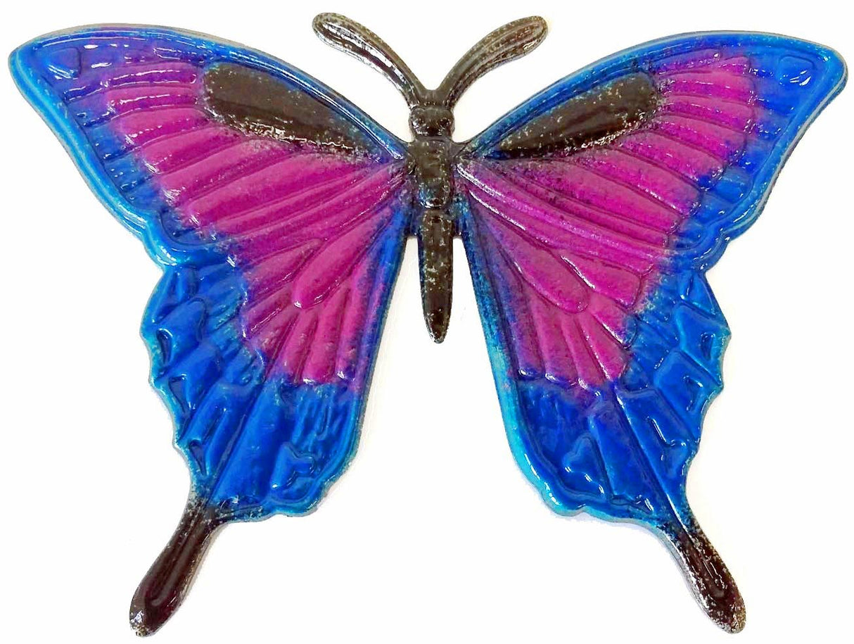 Powdered Paint on this Metal Stamping Pressed Stamped Steel Large Butterfly Insect .020" Thickness B11  approx. size 5 1/2"w x 4"h.