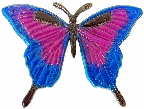 B11 Butterfly painted with powdered paint that's baked on.  Fun, Simple, and Easy to do.  Metal Stamping Pressed Stamped Steel Large Butterfly Insect .020" Thickness B11  approx. size 5 1/2"w x 4"h.