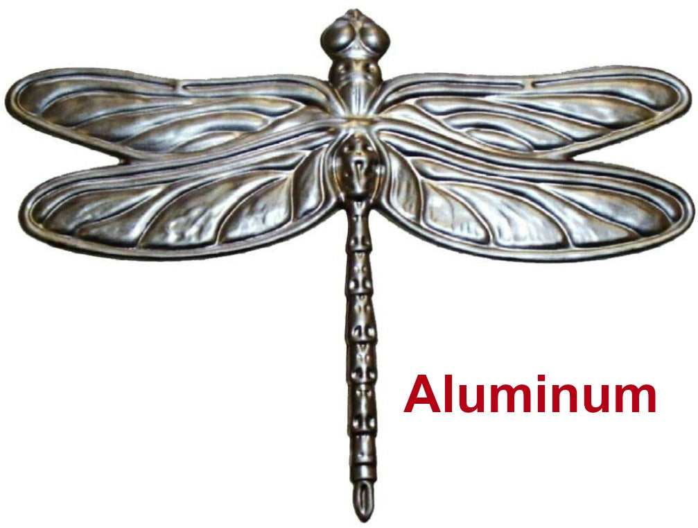 Solid Aluminum Stamping Pressed Stamped Steel Large Dragonfly Insect .020" Thickness B12  approx. size 5 3/4"w x 4 3/8"h.