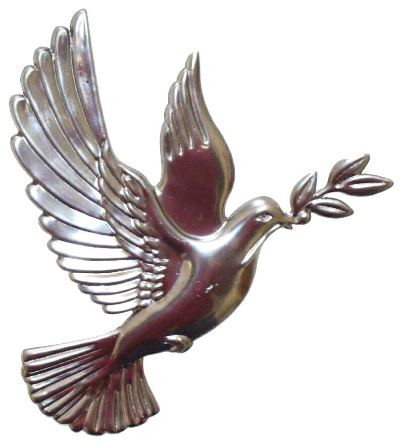 Metal Stamping Pressed Stamped Steel Peace Dove Bird .020" Thickness B18  approx. size 3"w x 4 3/4"h.