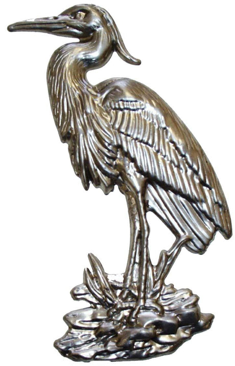 Metal Stamping Pressed Stamped Steel Blue Heron Bird .020" Thickness B24 approx. size 4"w x 6"h.