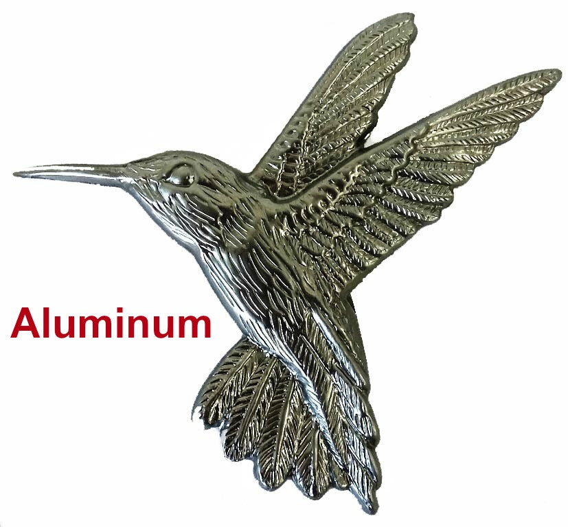 Solid Aluminum Stamping Pressed Stamped Steel Hummingbird .020" Thickness B2  approx. size 4"w x 4"h.