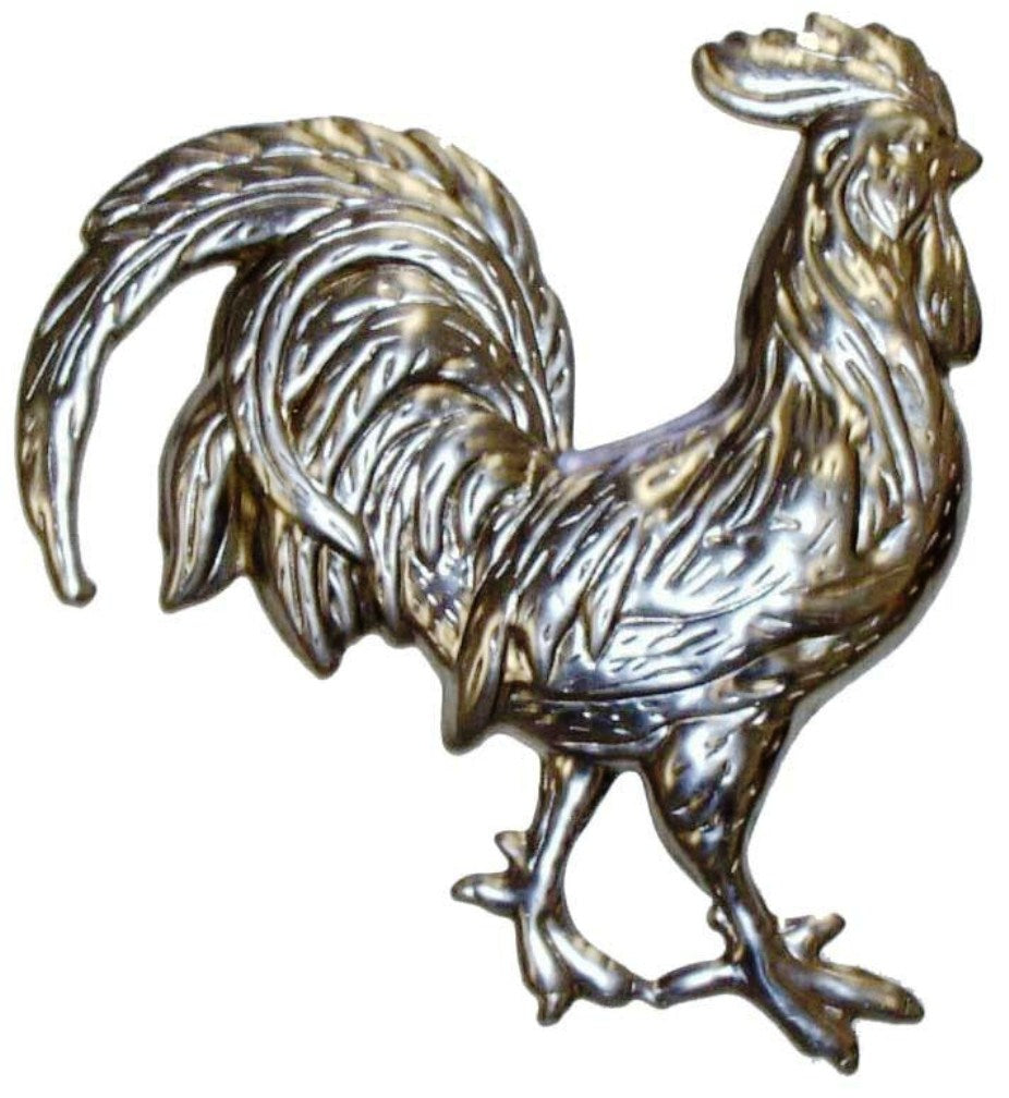 Metal Stamping Pressed Stamped Steel Rooster Fowl .020" Thickness B4  approx. size 4 1/2"w x 5"h.