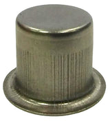 C27 metal steel taper candle holder upside down view.  Shown with No Hole punched in bottom.