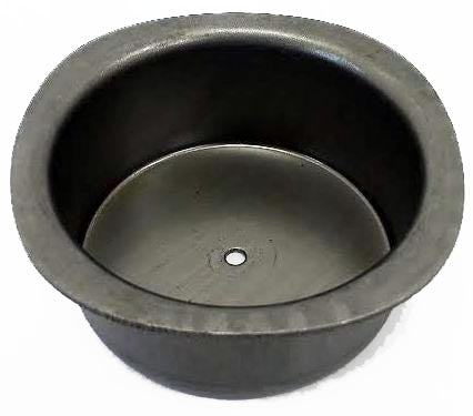 Metal Stamping Pressed Stamped Steel Candle Holder Tea Light Large .032" C2 approx. size 2"w (measuring inside top), 2 1/2" (measuring across outside top lip), while the bottom and sides are round - top is not perfectly round which gives tea light holder added design, 2" (inside bottom), inside walls go straight up 15/16" and then curls out, overall 1" high picture 2