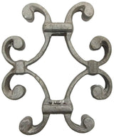 Back Side of Aluminum Decorative Castings with Steel Tabs (pack of 5). Add decor to your fences, gates, stairwells, window and security grills, plus many more applications. Approx. size 5"w x 7 1/4"h x 3/4" deep.