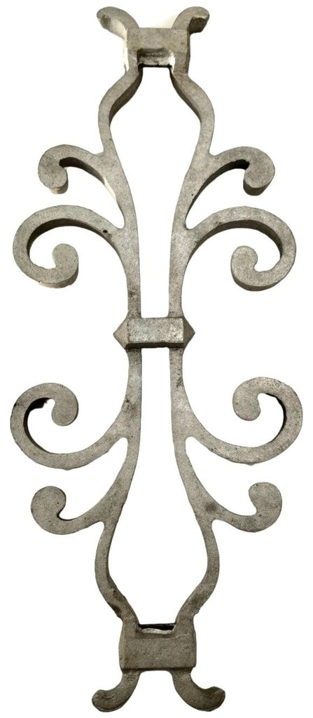 Backside of Aluminum Decorative Castings with Steel Tabs (pack of 5).  Add decor to your fences, gates, stairwells, window and security grills, plus many more applications. Approx. size 7"w x 17 1/2"h x 3/4" deep. Pic2